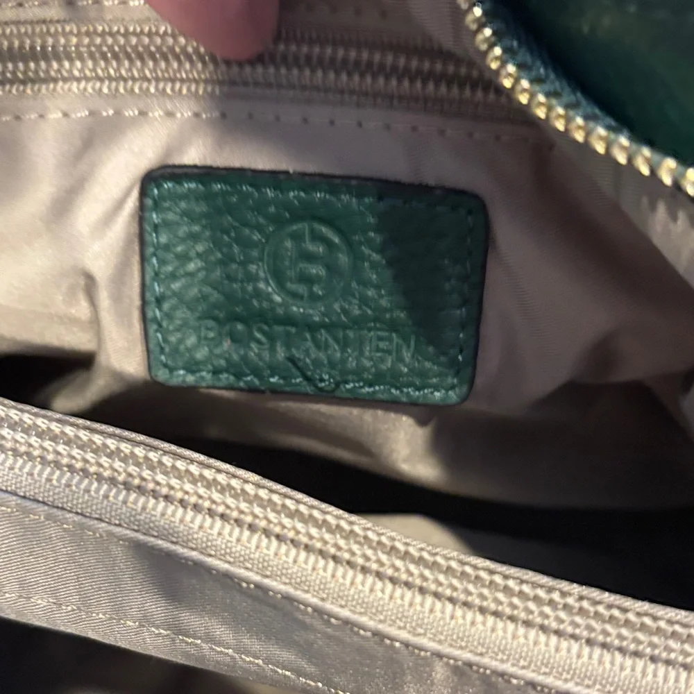 💚Bostonian Forest Green Leather Shoulder Bag - Picture 8 of 15